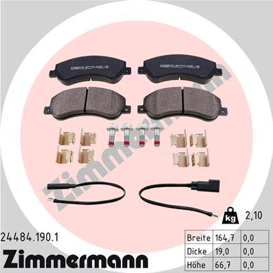 Zimmermann 24484.190.1 - Brake Pad Set, disc brake autospares.lv