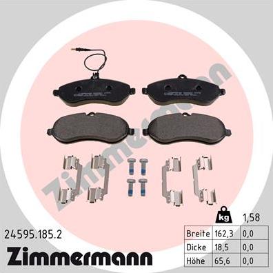 Zimmermann 24595.185.2 - Brake Pad Set, disc brake autospares.lv