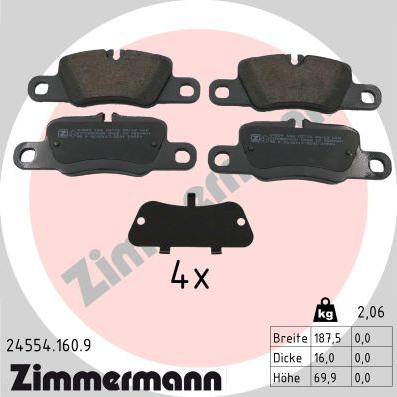 Zimmermann 24554.160.9 - Brake Pad Set, disc brake autospares.lv