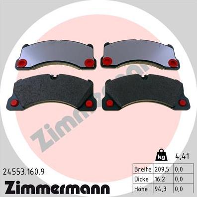 Zimmermann 24553.160.9 - Brake Pad Set, disc brake autospares.lv