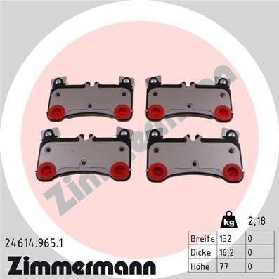 Zimmermann 24614.965.1 - Brake Pad Set, disc brake autospares.lv