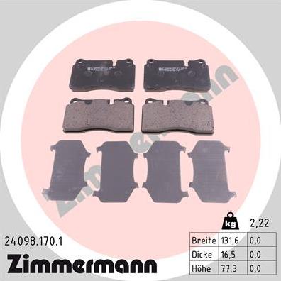 Zimmermann 24098.170.1 - Brake Pad Set, disc brake autospares.lv