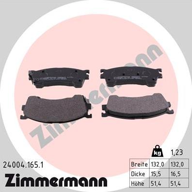 Zimmermann 24004.165.1 - Brake Pad Set, disc brake autospares.lv