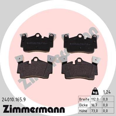 Zimmermann 24010.165.9 - Brake Pad Set, disc brake autospares.lv