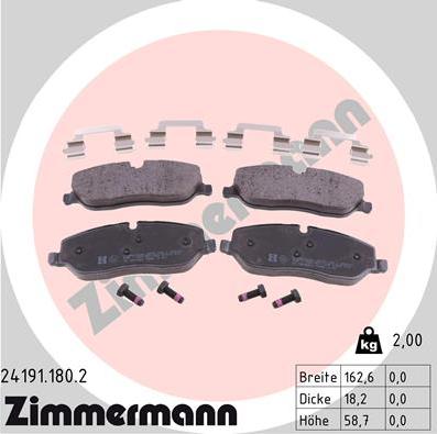 Zimmermann 24191.180.2 - Brake Pad Set, disc brake autospares.lv