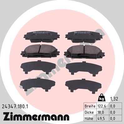 Zimmermann 24347.180.1 - Brake Pad Set, disc brake autospares.lv