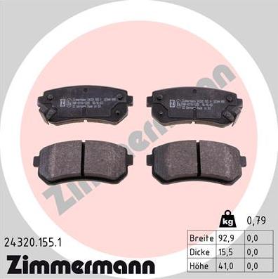 Zimmermann 24320.155.1 - Brake Pad Set, disc brake autospares.lv