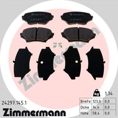 Zimmermann 24297.145.1 - Brake Pad Set, disc brake autospares.lv