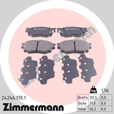 Zimmermann 24246.170.1 - Brake Pad Set, disc brake autospares.lv