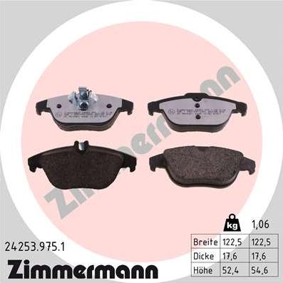 Zimmermann 24253.975.1 - Brake Pad Set, disc brake autospares.lv