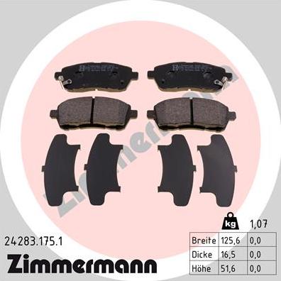 Zimmermann 24283.175.1 - Brake Pad Set, disc brake autospares.lv