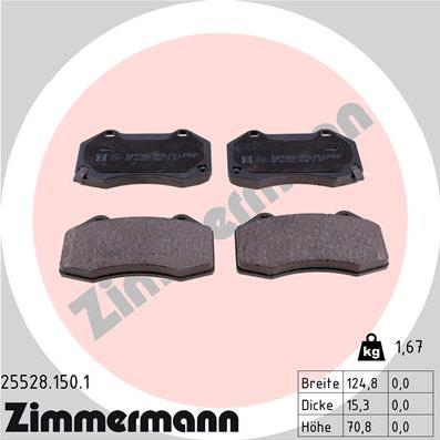 Zimmermann 25528.150.1 - Brake Pad Set, disc brake autospares.lv