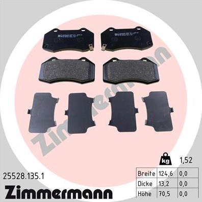 Zimmermann 25528.135.1 - Brake Pad Set, disc brake autospares.lv