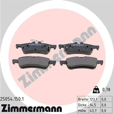 Zimmermann 25054.150.1 - Brake Pad Set, disc brake autospares.lv