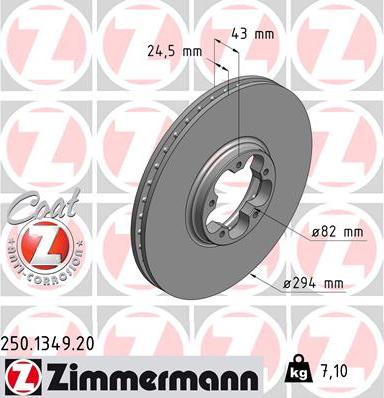 Zimmermann 250.1349.20 - Brake Disc autospares.lv