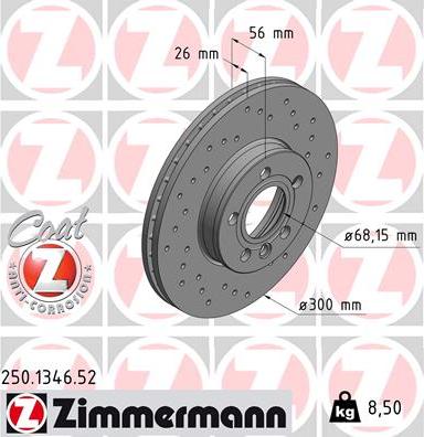 Zimmermann 250.1346.52 - Brake Disc autospares.lv