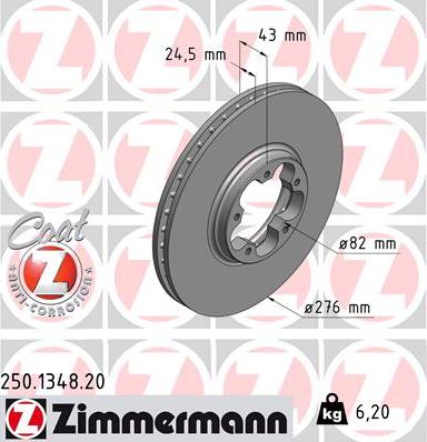 Zimmermann 250.1348.20 - Brake Disc autospares.lv