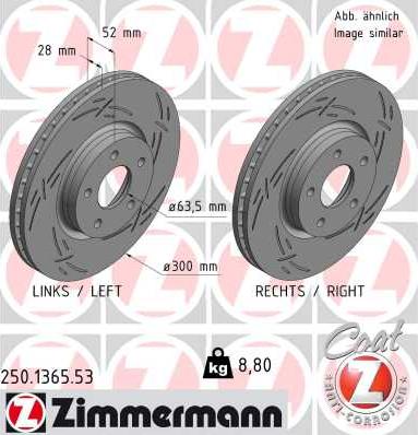 Zimmermann 250.1365.53 - Brake Disc autospares.lv