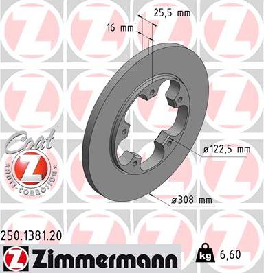 Zimmermann 250.1381.20 - Brake Disc autospares.lv