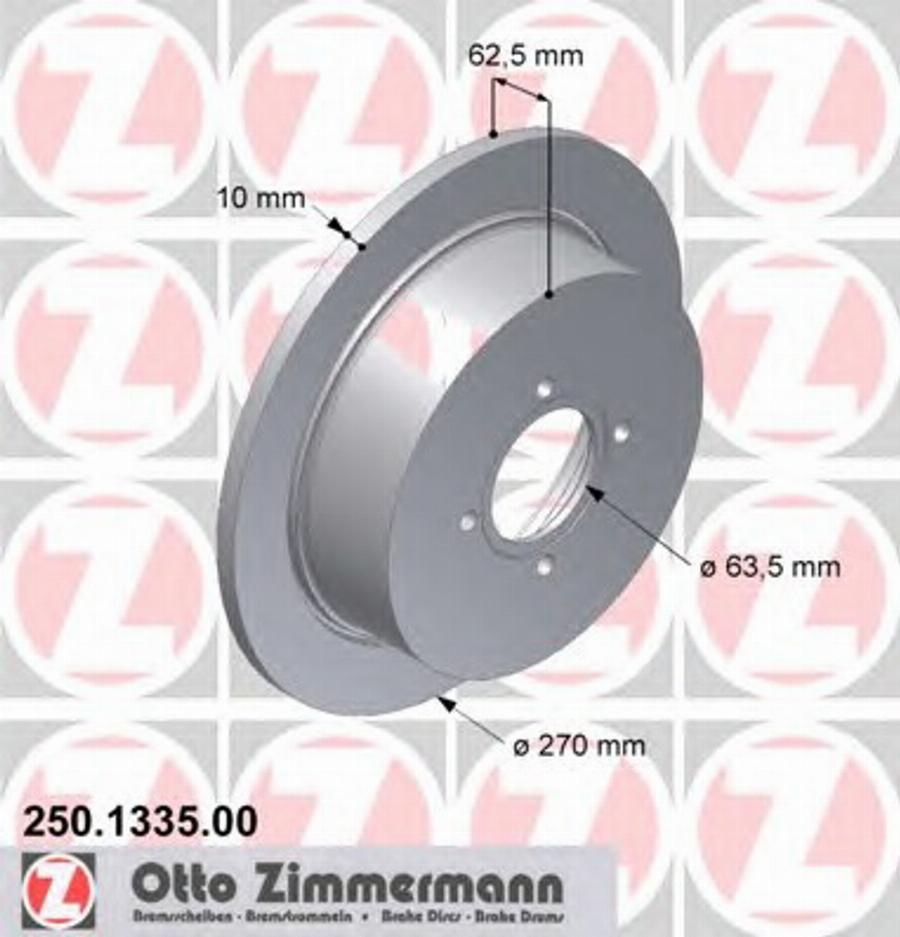 Zimmermann 250 1335 00 - Brake Disc autospares.lv