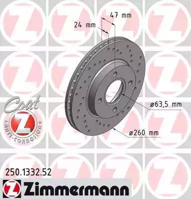 Zimmermann 250.1332.52 - Brake Disc autospares.lv