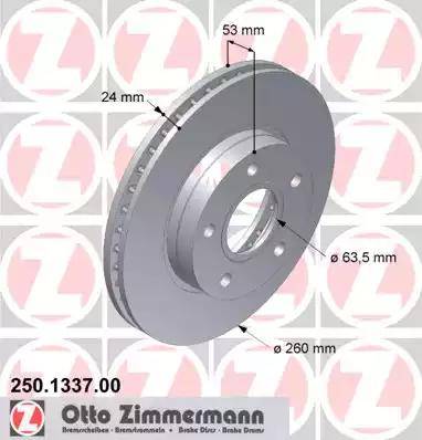 Zimmermann 250.1337.00 - Brake Disc autospares.lv