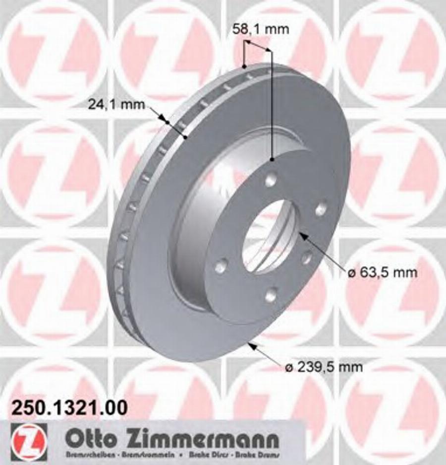 Zimmermann 250.1321.00 - Brake Disc autospares.lv