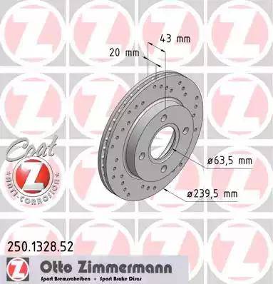 Zimmermann 250.1328.52 - Brake Disc autospares.lv