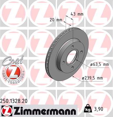 Zimmermann 250.1328.20 - Brake Disc autospares.lv