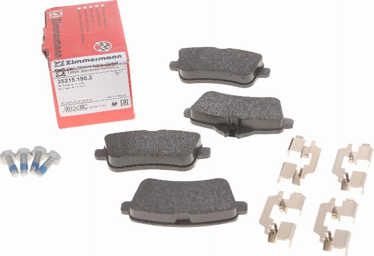 Zimmermann 25215.190.2 - Brake Pad Set, disc brake autospares.lv