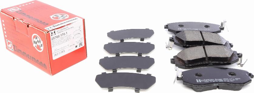 Zimmermann 25760.170.1 - Brake Pad Set, disc brake autospares.lv