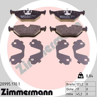 Zimmermann 20995.170.1 - Brake Pad Set, disc brake autospares.lv