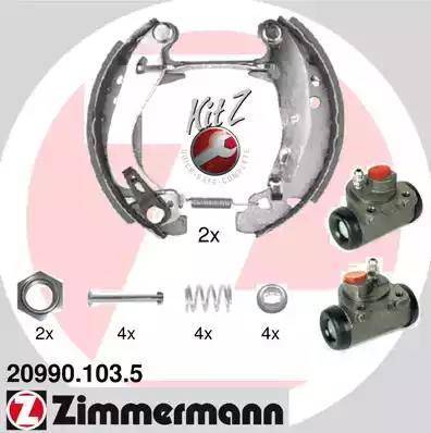 Zimmermann 20990.103.5 - Brake Shoe Set autospares.lv