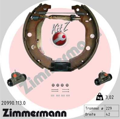 Zimmermann 20990.113.0 - Brake Shoe Set autospares.lv