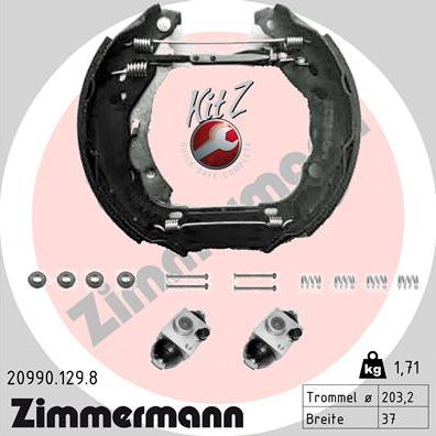 Zimmermann 20990.129.8 - Brake Shoe Set autospares.lv