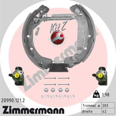 Zimmermann 20990.121.2 - Brake Shoe Set autospares.lv