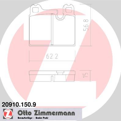 Zimmermann 20910.150.9 - Brake Pad Set, disc brake autospares.lv
