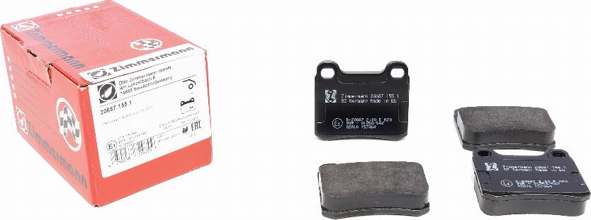 Zimmermann 20687.155.1 - Brake Pad Set, disc brake autospares.lv