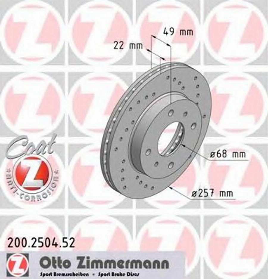 Zimmermann 200.2504.52 - Brake Disc autospares.lv