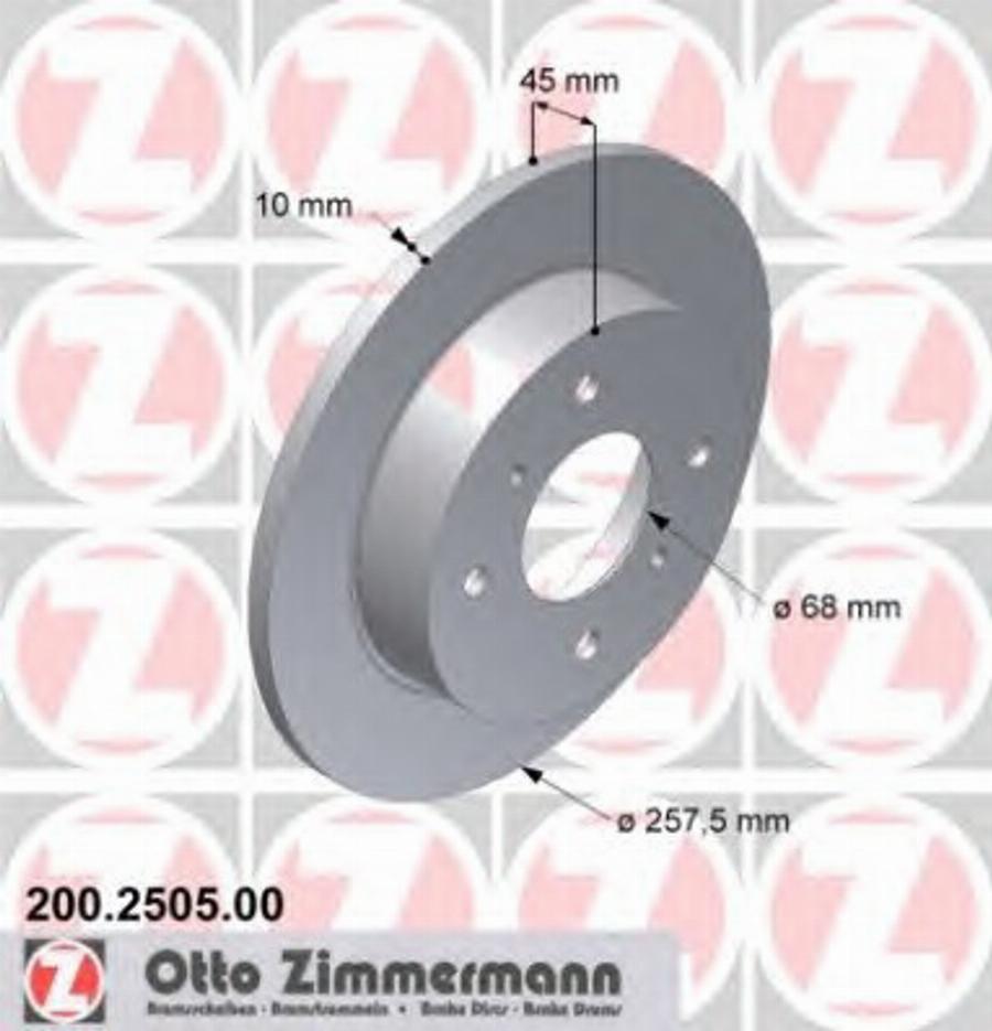 Zimmermann 200 2505 00 - Brake Disc autospares.lv