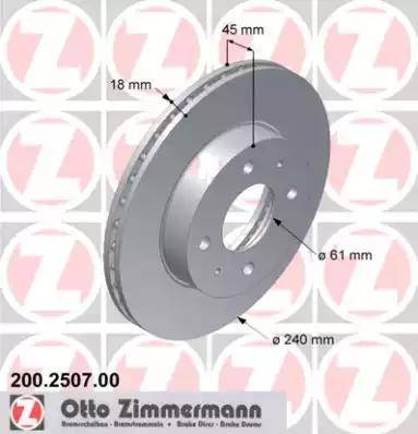 Zimmermann 200.2507.00 - Brake Disc autospares.lv