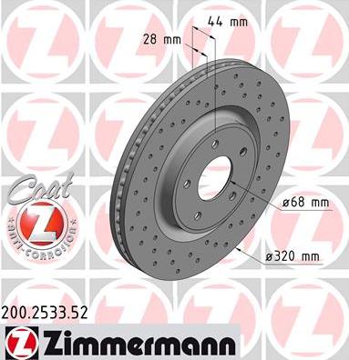 Zimmermann 200.2533.52 - Brake Disc autospares.lv