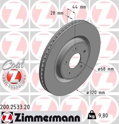 Zimmermann 200.2533.20 - Brake Disc autospares.lv