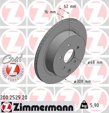 Zimmermann 200.2529.20 - Brake Disc autospares.lv