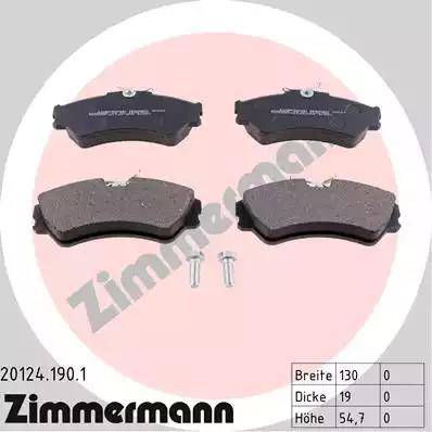 Zimmermann 20124.190.1 - Brake Pad Set, disc brake autospares.lv