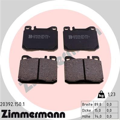 Zimmermann 20392.150.1 - Brake Pad Set, disc brake autospares.lv