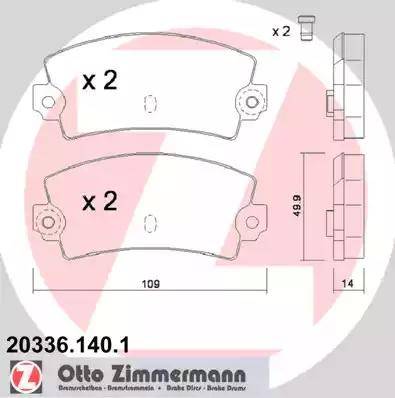 Zimmermann 20336.140.1 - Brake Pad Set, disc brake autospares.lv