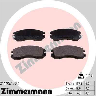 Zimmermann 21495.170.1 - Brake Pad Set, disc brake autospares.lv
