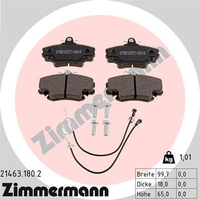 Zimmermann 21463.180.2 - Brake Pad Set, disc brake autospares.lv