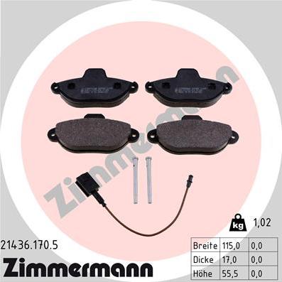 Zimmermann 21436.170.5 - Brake Pad Set, disc brake autospares.lv